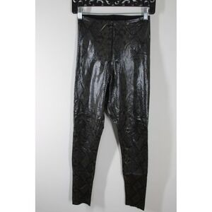 Commando M Brown Snakeskin Faux Leather Pull On High Waist Leggings Python SLG06